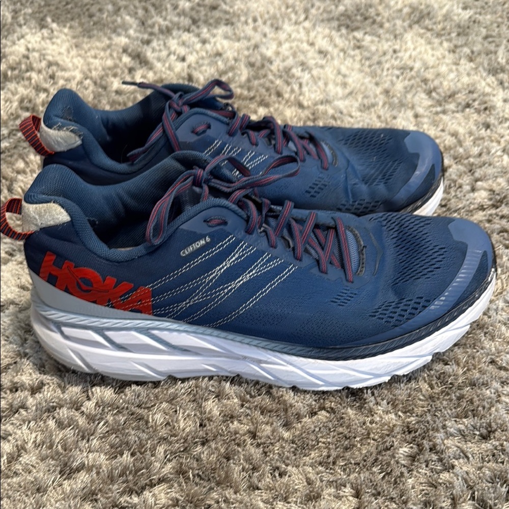 Hoka Men's Athletic Shoes - Blue and Red